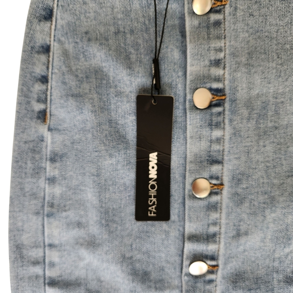 Fashion Nova Denim Midi Skirt Size 1 XL - Picture 8 of 15
